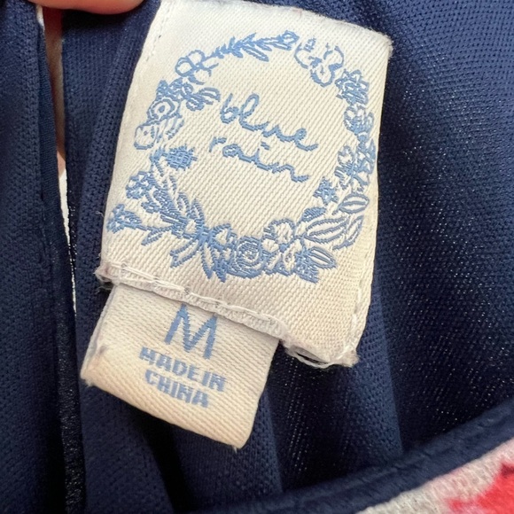 Francesca’s Women’s Blue Rain M Pink Floral Blue Mini Sleeveless Dress - Picture 4 of 4